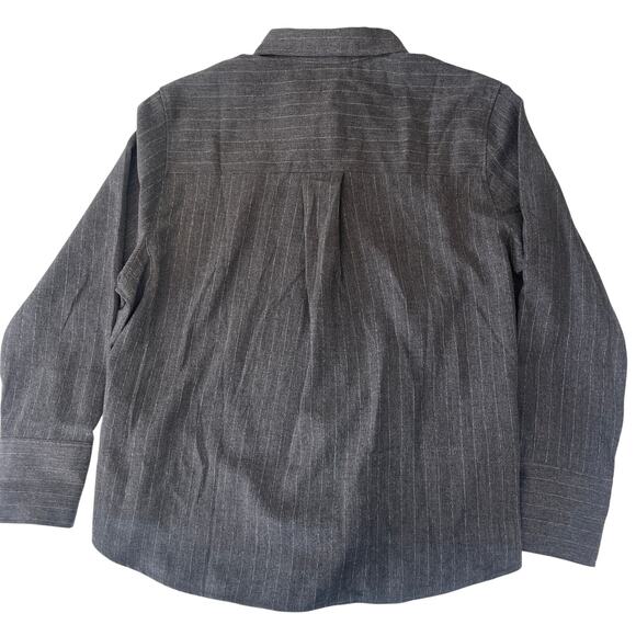 H&M Loose Fit Twill Shirt Button Down Gray Workwear Size Womens Large - Picture 2 of 7